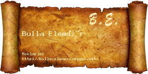 Bulla Elemér névjegykártya