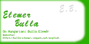 elemer bulla business card