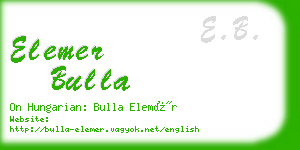 elemer bulla business card